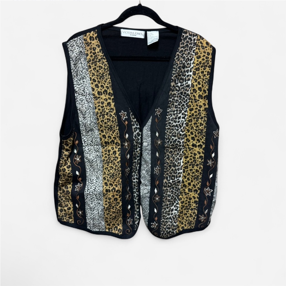 Vintage Victoria Jones Woman Plus Size Animal Print Vest